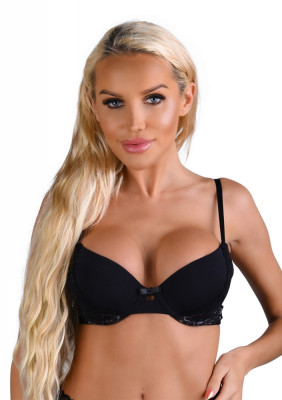 Sutien Sexy Dantela Push-Up Negru 80 C foto