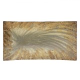 Platou Decorativ Nexos Scoica, Bej șampanie, Sticlă, 28x15.5x3 cm, Oem