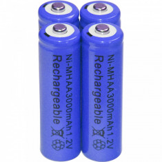 Baterii reincarcabile AA, 3000mAh, 1,2V, acumulatori AA, culoare albastra foto