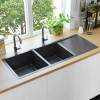 VidaXL Chiuvetă de bucătărie lucrată manual, negru, oțel inoxidabil 145087