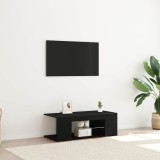 Cabina TV vidaXL cu lumini LED, Stejar Negru, 90x39x30 cm, Lemn prelucrat