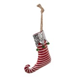 Cumpara ieftin Ornament brad Craciun Cizma Spiridus metal 21x4x26 cm