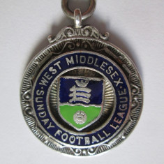 Medalie/medalion argint/argintata liga engleza de fotbal 1956-1957