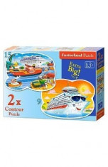 Puzzle 2 in 1 Contour puzzle Castorland - Sea Adventures (9+15 piese) foto