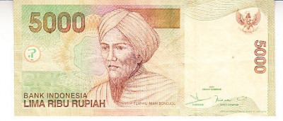 M1 - Bancnota foarte veche - Indonezia - 5000 rupii - 2001 foto