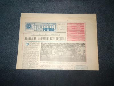 ZIARUL SPORTUL SUPLIMENT FOTBAL 29 AUGUST 1986 foto