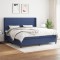 vidaXL Pat box spring cu saltea, albastru, 200x200 cm, textil 3131543
