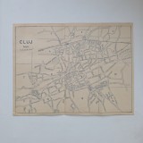 Planul Orasului Cluj / Harta orasului Cluj, tiparit in anul 1925, 23 x 30, 5 cm / Transilvania / Romania