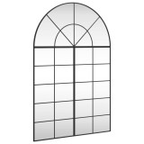 Cumpara ieftin Oglinda de perete, negru, 100x150 cm, arcuita, fier
