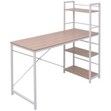 Cumpara ieftin Birou cu biblioteca, 4 rafturi, stejar