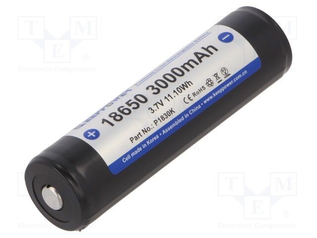 Acumul: Li-Ion 18650,MR18650 3,7V 3000mAh &Oslash;18,7x68,5mm