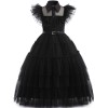 Rochie neagra model Wednesday, fete 120 cm, USSPY