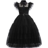 Rochie neagra model Wednesday, fete 120 cm, USSPY