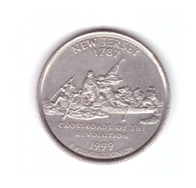 Moneda SUA 25 centi/quarter dollar 1999 P, New Jersey 1787, stare foarte buna foto
