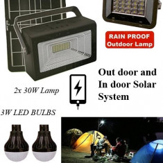 Kit solar CCLAMP CL-19 New, proiector 30 W, functie power bank, 2 becuri incluse