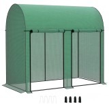 Outsunny Seră de grădină 2 m&sup2; seră pentru roșii 2 uși cu fermoar &icirc;nfășurate oțel PE densitate mare anti-UV 2 x 1 x 1,78 m verde | Aosom Romania