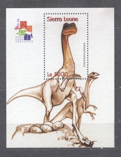 Sierra Leone 2001 Expo Hong Kong Dinosaurs perf. sheet MNH S.578