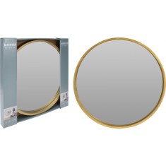 Oglinda Rotunda cu Rama Aurie, Diametru 30 cm