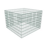 Recipient Compost Gradina vidaXL, 100x100x70cm, Plasa Patrata, Otel Vopsit, Verde