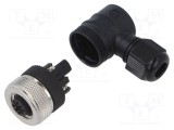 Conector M12 mufă mamă 5 pini 4A 30V IP67 unghiular pe cablu LUTRONIC