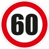 Indicator semnalizare Limitare viteza 60, autocolant, diametru 12 cm