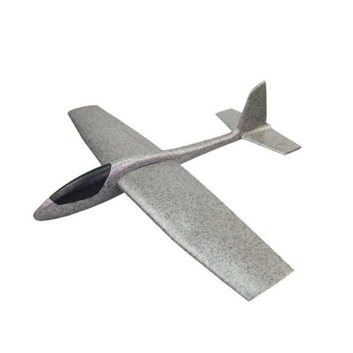 Avion Zburator, Cyrax, Tip Planor, 83 cm Lungime, +3 Ani, din Polistiren, Aruncare 10 - 30 m, Gri