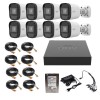Sistem supraveghere Uniview, 8 camere, 2MP, IR 20m, microfon, XVR 8 canale 2MP + 2 canale IP 6MP, HDD 1TB si accesorii montaj SafetyGuard Surveillance