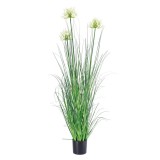 Cumpara ieftin Flori artificiale galbene verzi in ghiveci 12,5 x 120 cm