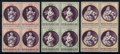 SAN MARINO 1969 - Arta italiana / serie completa in blocuri MNH foto