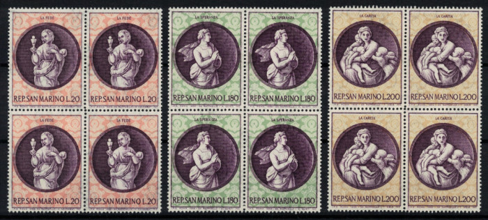 SAN MARINO 1969 - Arta italiana / serie completa in blocuri MNH