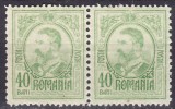 Cumpara ieftin ✅ RO 1908 LP 66 e " Carol I - 'Gravate' ", 40B verde galbui pereche H MNH ( mai multe disponibile , pot diferi ! )