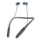 Casti wireless sport cu banda de gat ElectroMures EM E6, Bluetooth 5.4, albastre