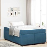 VidaXL Cadru de pat cu saltea Albastru &icirc;nchis 120 x 200 cm Catifea 3399288