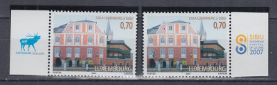 ROMANIA 2007 LP 1781 a CASA LUXEMBURG DIN SIBIU DOUA SERII CU VINIETE MNH foto