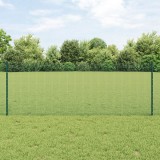 Gard S&acirc;rmă Sudată vidaXL Verde 0.8x100m Oțel Galvanizat, Rezistent UV, Ideal Grădină, Ușor de Montat, Set Complet 44 Posturi