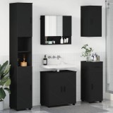 VidaXL Set de mobilier pentru baie cu ușă 5 pcs Negru 61 x 35 x 64 cm 3392994