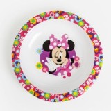 Farfurie ad&acirc;ncă din plastic cu model Minnie, &Oslash;20,5 cm, Albă, CMCLASS