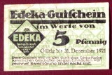 Germania notgeld 5 pfennig 1921 Edeka colonial merchandise dealer **