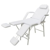 Scaun tratament facial, piele artificiala, 185x78x76 cm, alb GartenMobel Dekor, vidaXL