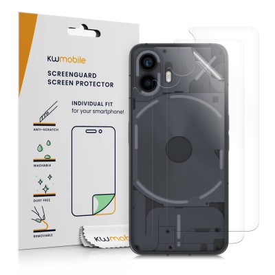 Set 3 Folii de protectie Kwmobile pentru Nothing Phone (2), Transparent, Plastic, KWM0000204A002C foto