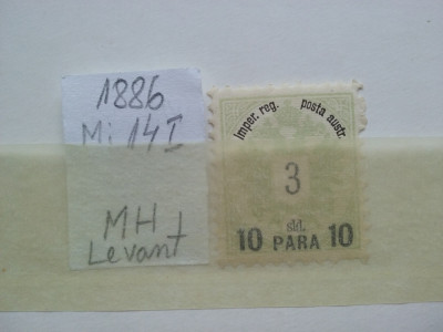 1886- Austria-Levant-Mi 14 -MH foto