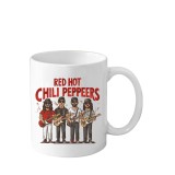 Cana din ceramica haioasa, 330 ml, alba, pentru pasionatii de muzica, Red Hot Chili Peppers