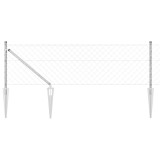 VidaXL Gard de plasă cu lanț cu 13 st&acirc;lpi de v&acirc;rf 0.8x25 m Oțel galvanizat