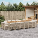 vidaXL Set mobilier de grădină cu perne, 17 piese, bej, poliratan 3210892