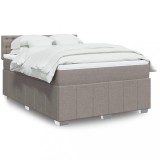 VidaXL Pat box spring cu saltea, gri taupe, 160x200 cm material textil 3289437