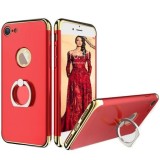 Husa iPhone 7 3in1 Ultrasubtire Lux Red S Ring Protectie Completa + Inel Suport