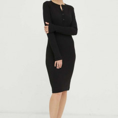 G-Star Raw rochie din bumbac culoarea negru, mini, mulata