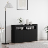 vidaXL Bufet Negru Lemn Ingineresc 116 x 30 x 75 cm Bufet Rectangular
