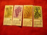 Serie Israel -1958 Agricultura - Congres , 4 valori cu tabs, Nestampilat