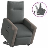 Cumpara ieftin Fotoliu rabatabil cu ridicare pe verticală, gri &icirc;nchis, textil